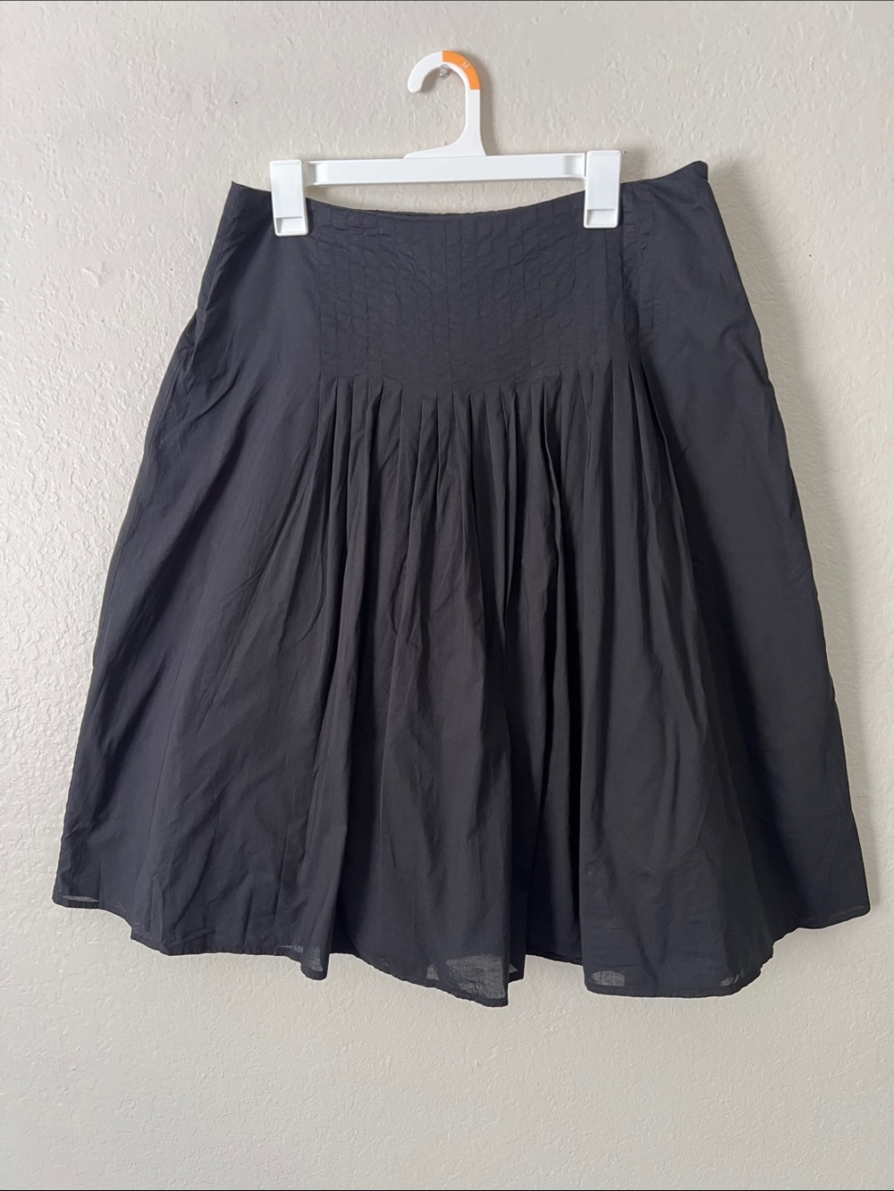 EUC LAPIS 100% Cotton Gathered A-Line Skirt Black in Size XL
